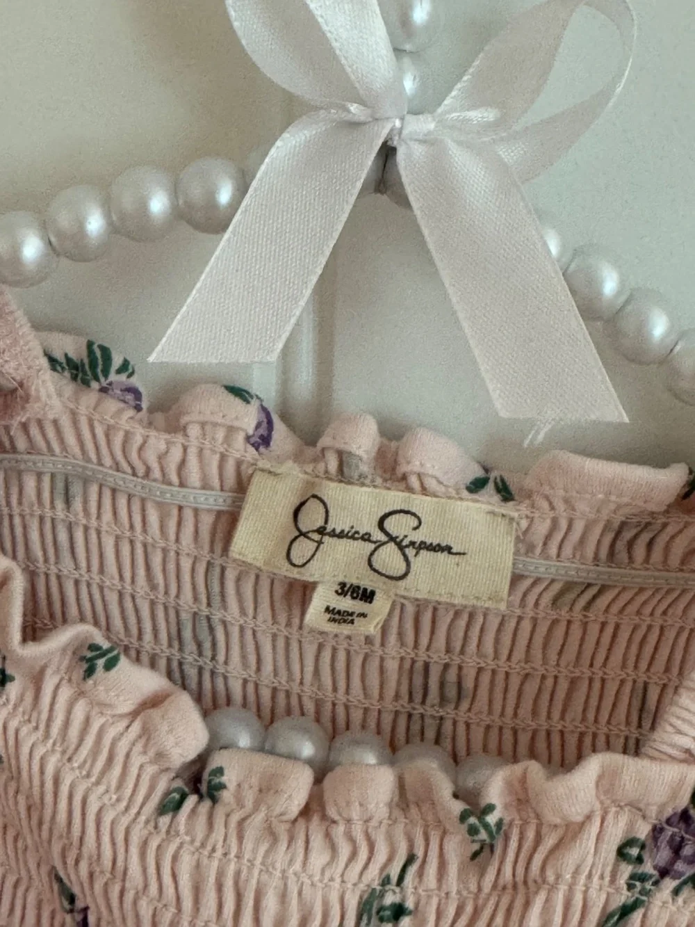 Jessica Simpson Pink Floral Baby 3-6 Month Bubble